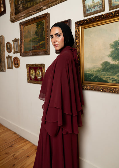 "Serena” dress in burgundy