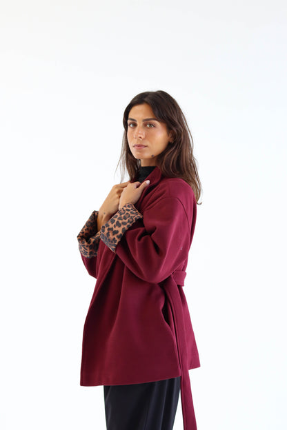The "LEOPARD" Coat in burgundy