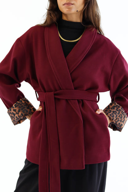 The "LEOPARD" Coat in burgundy