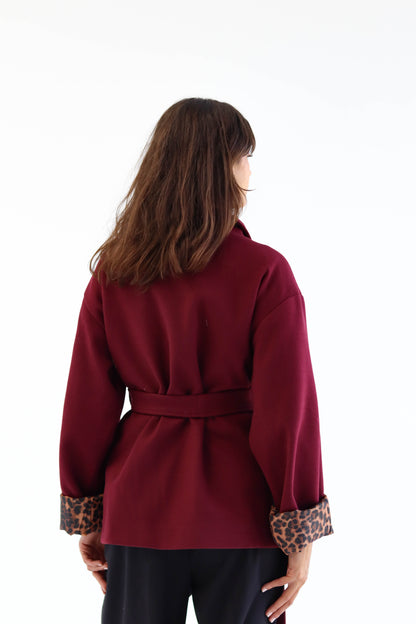 The "LEOPARD" Coat in burgundy