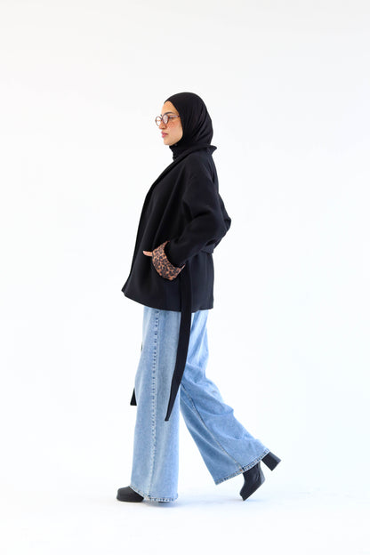 The "LEOPARD" Coat in black