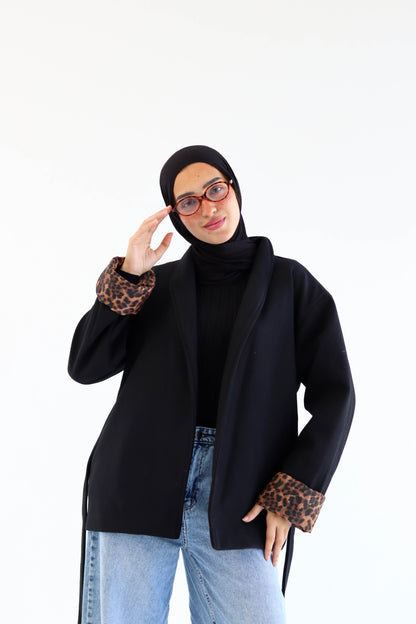 The "LEOPARD" Coat in black