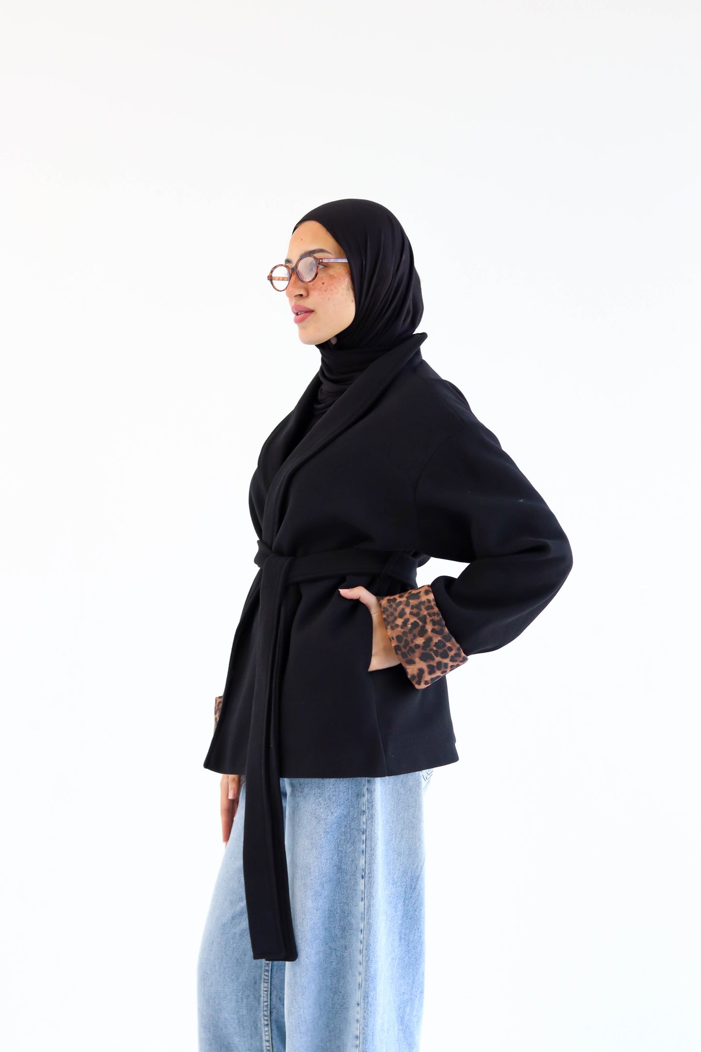 The "LEOPARD" Coat in black
