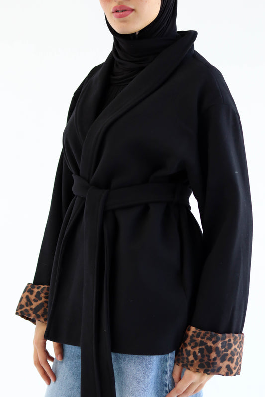 The "LEOPARD" Coat in black
