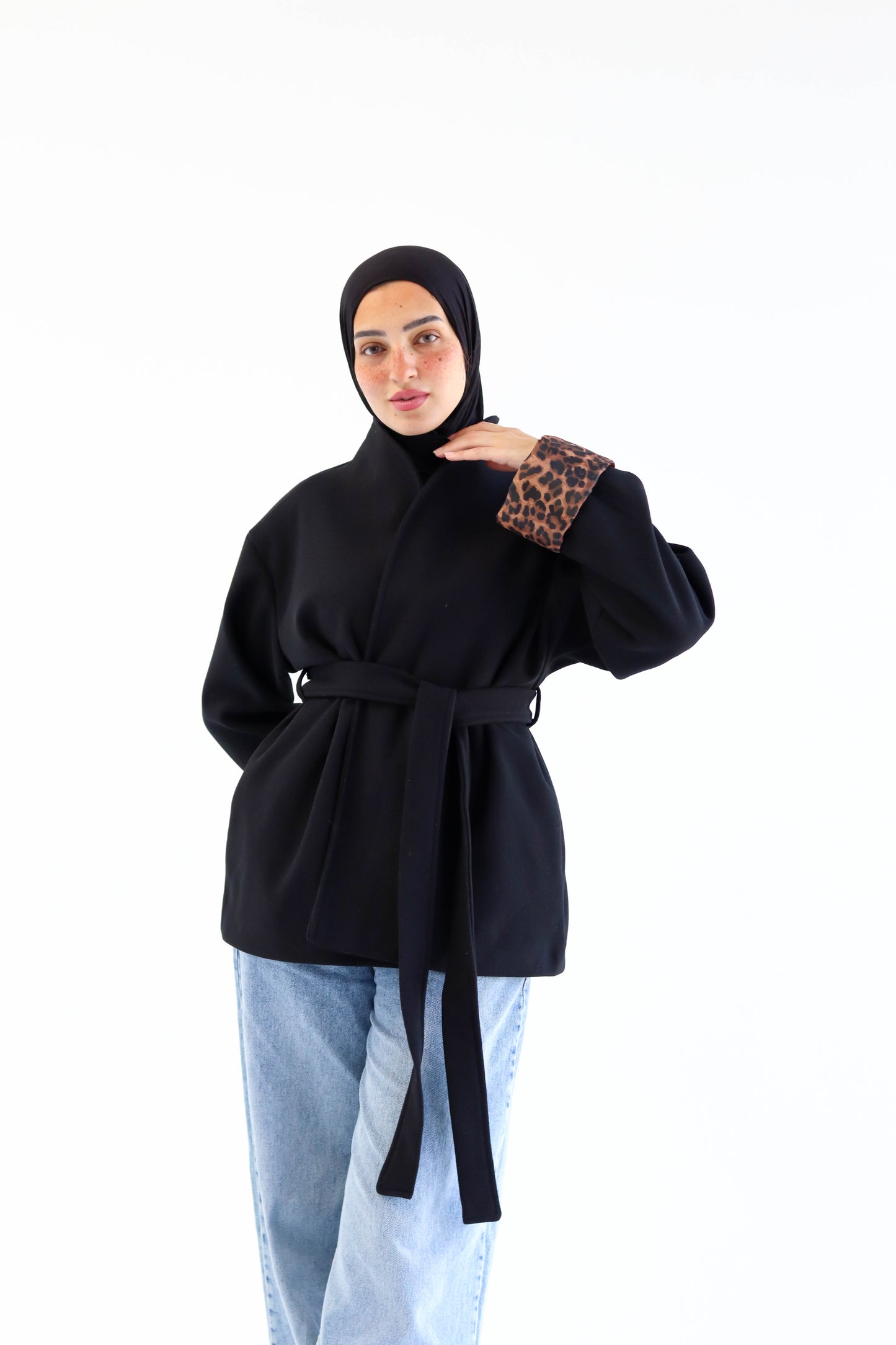 The "LEOPARD" Coat in black