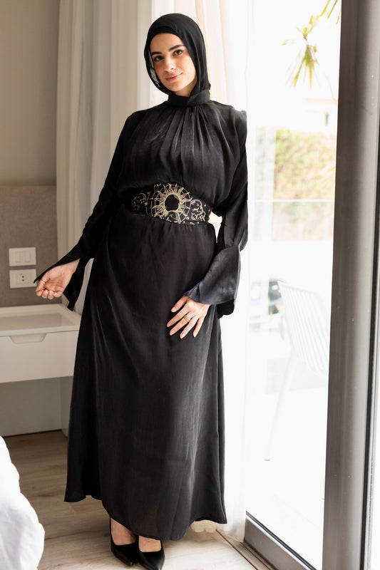 "Soleil” dress in black