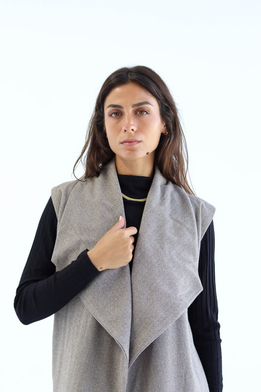 The "BLAZE" Wool Vest in Cafe