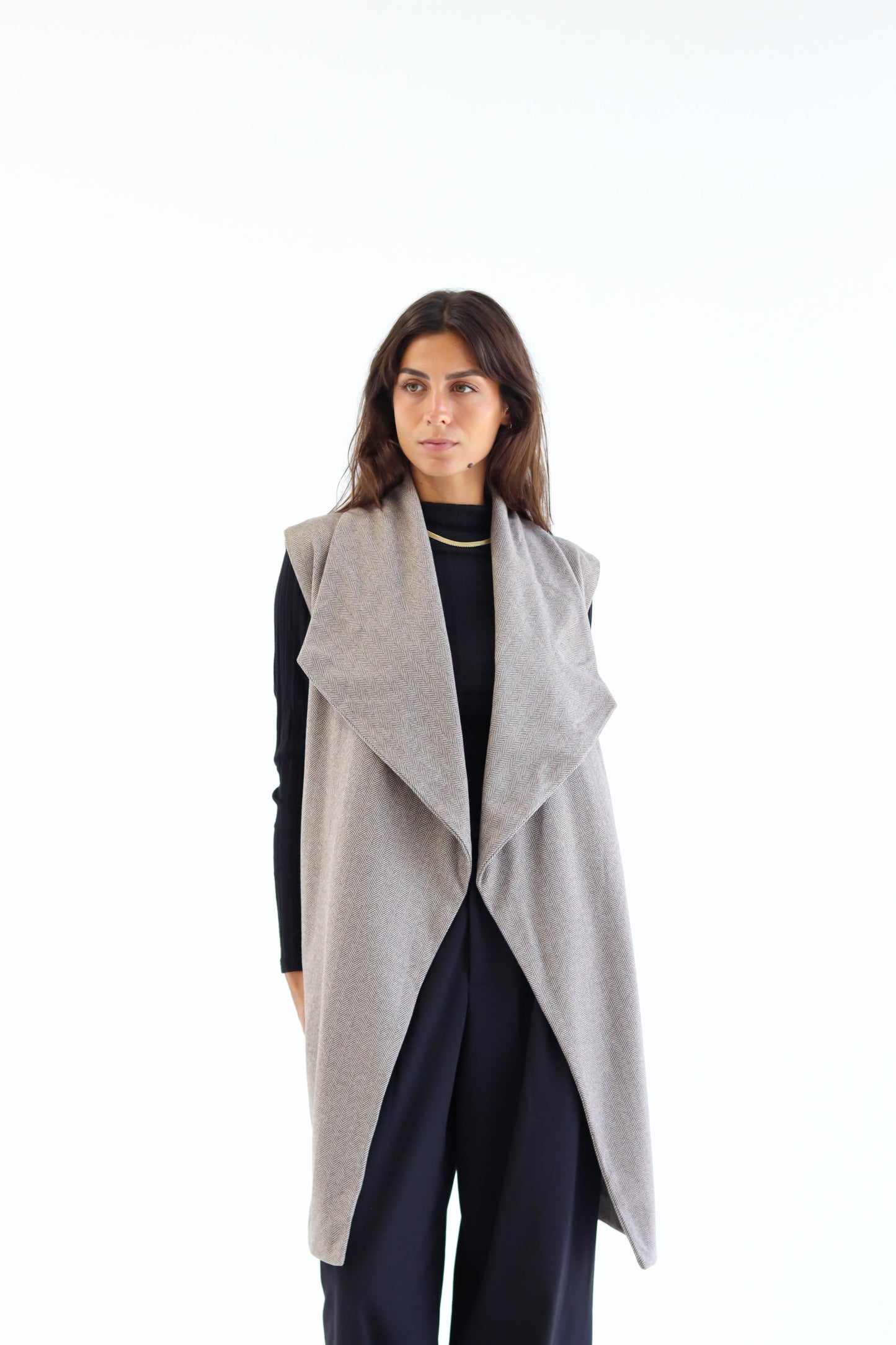 The "BLAZE" Wool Vest in Cafe