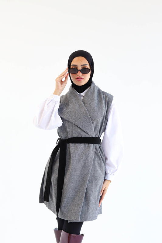 The "BLAZE" Wool Vest in Grey