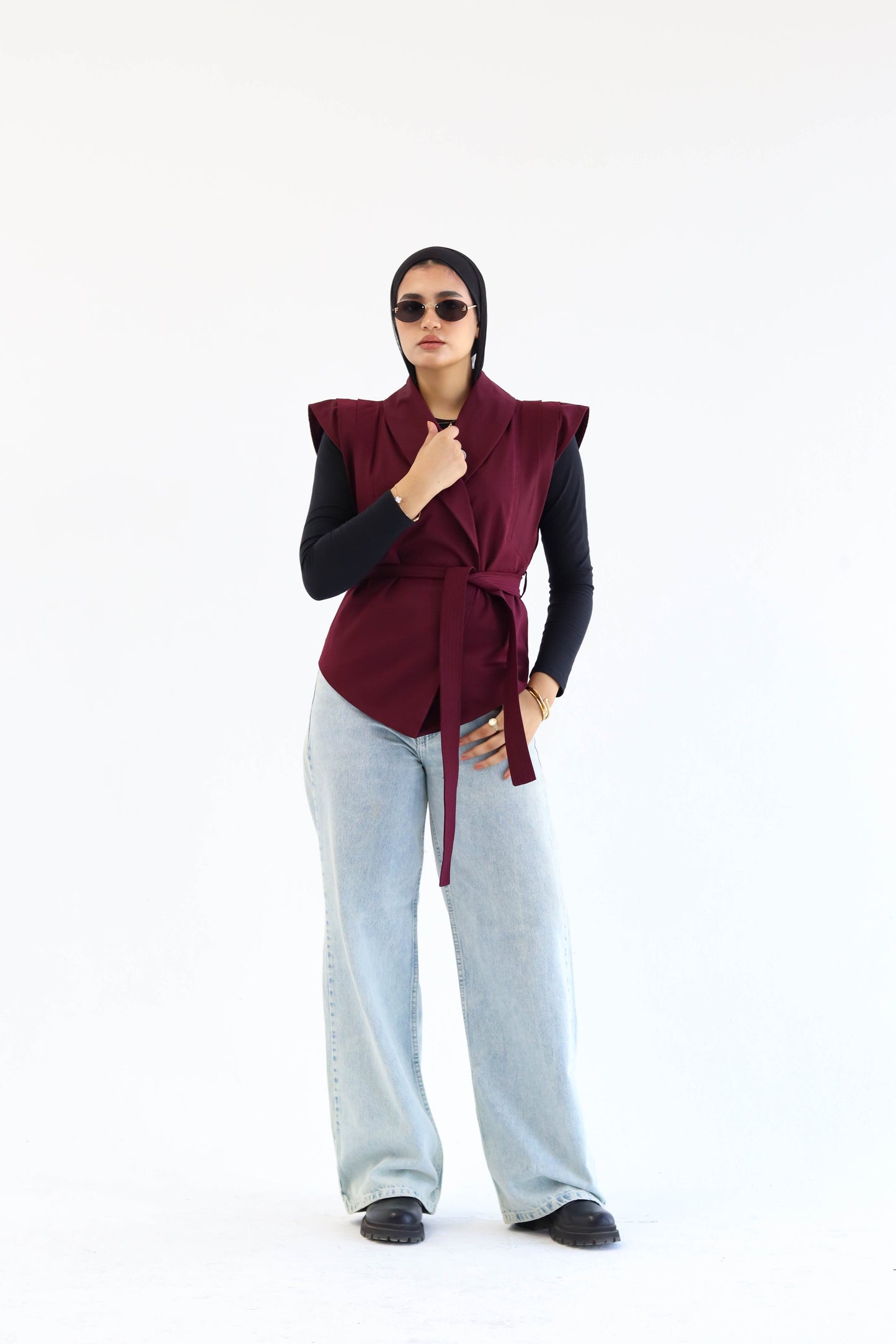 The "OPAL" Vest in Burgundy