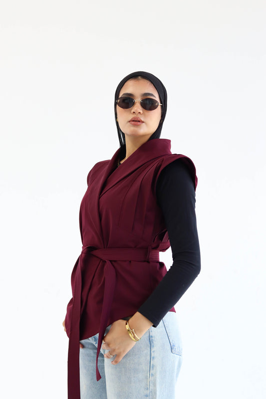 The "OPAL" Vest in Burgundy