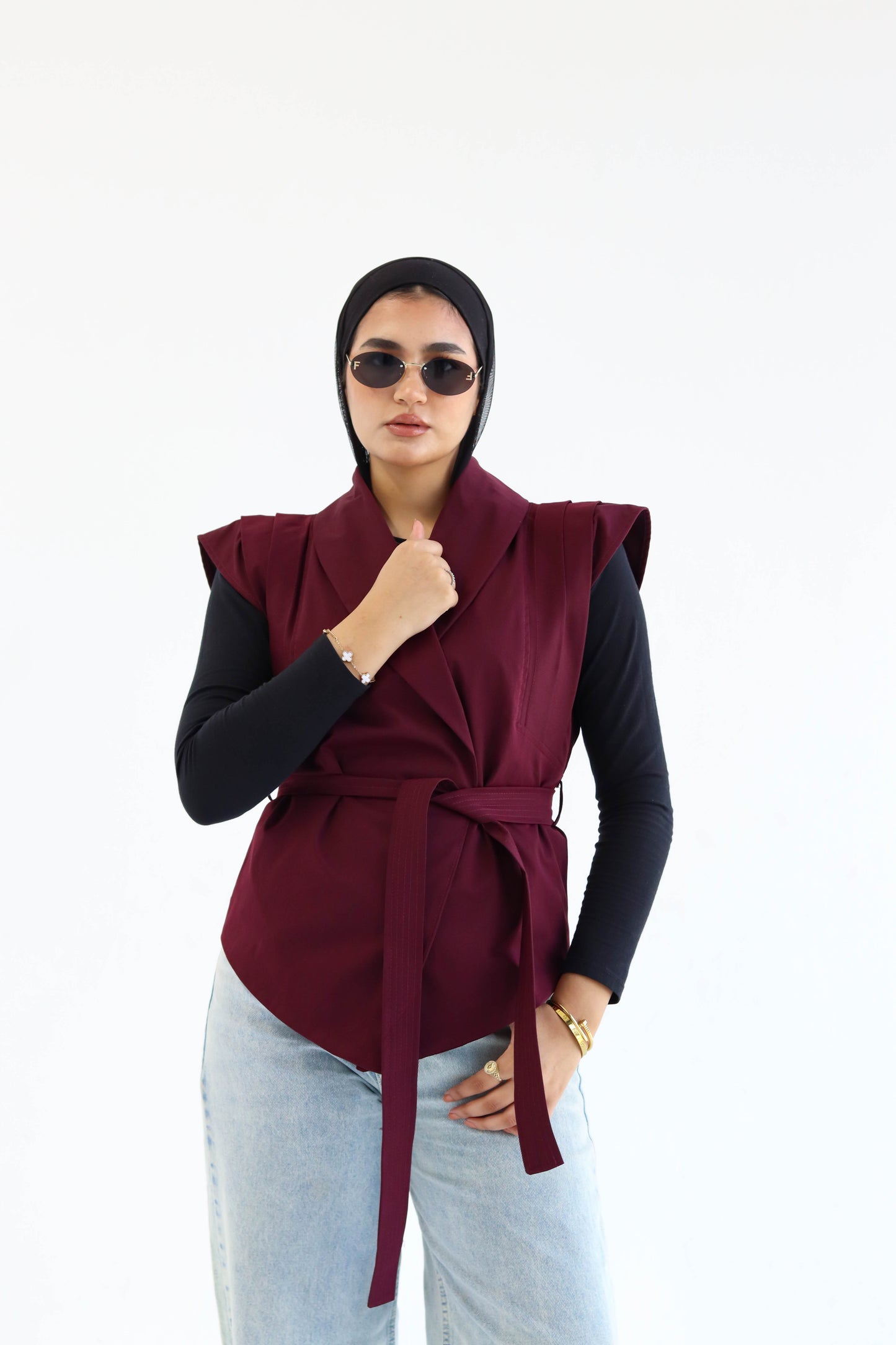 The "OPAL" Vest in Burgundy