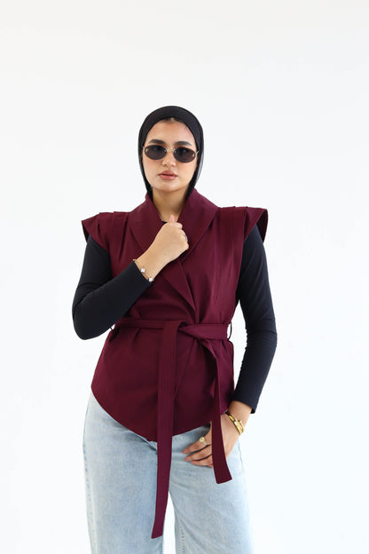 The "OPAL" Vest in Burgundy