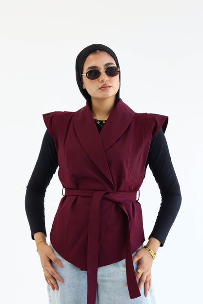 The "OPAL" Vest in Burgundy