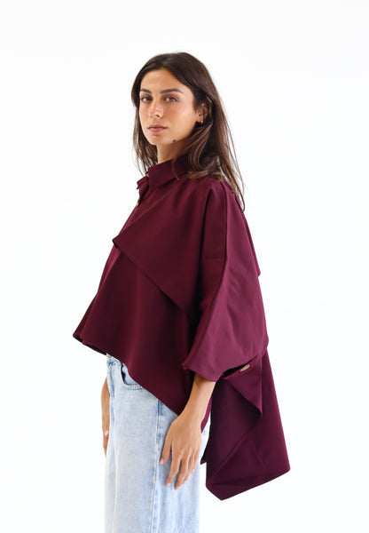The "IVY" Cape in burgundy