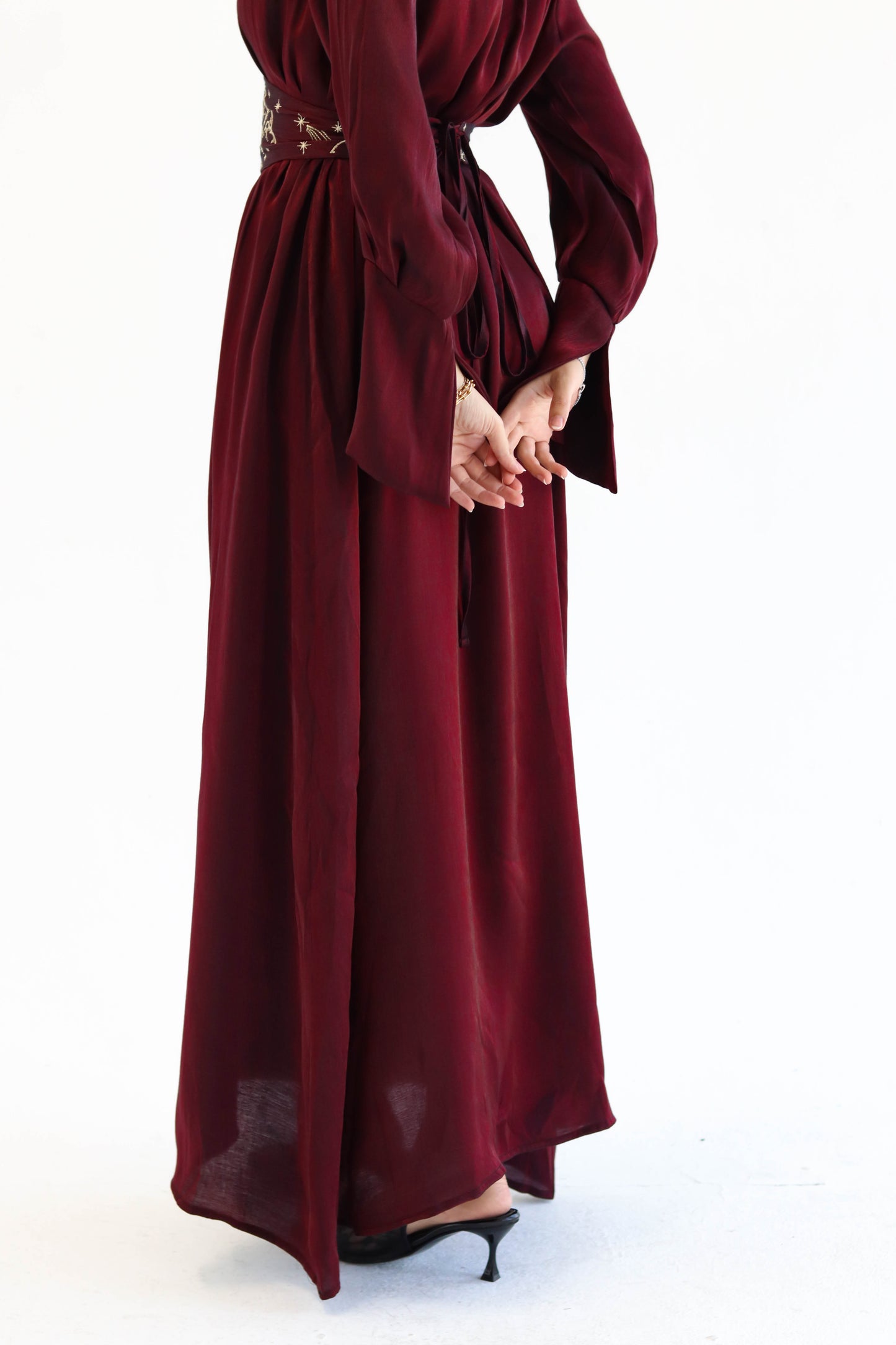 “Soleil” dress in burgundy