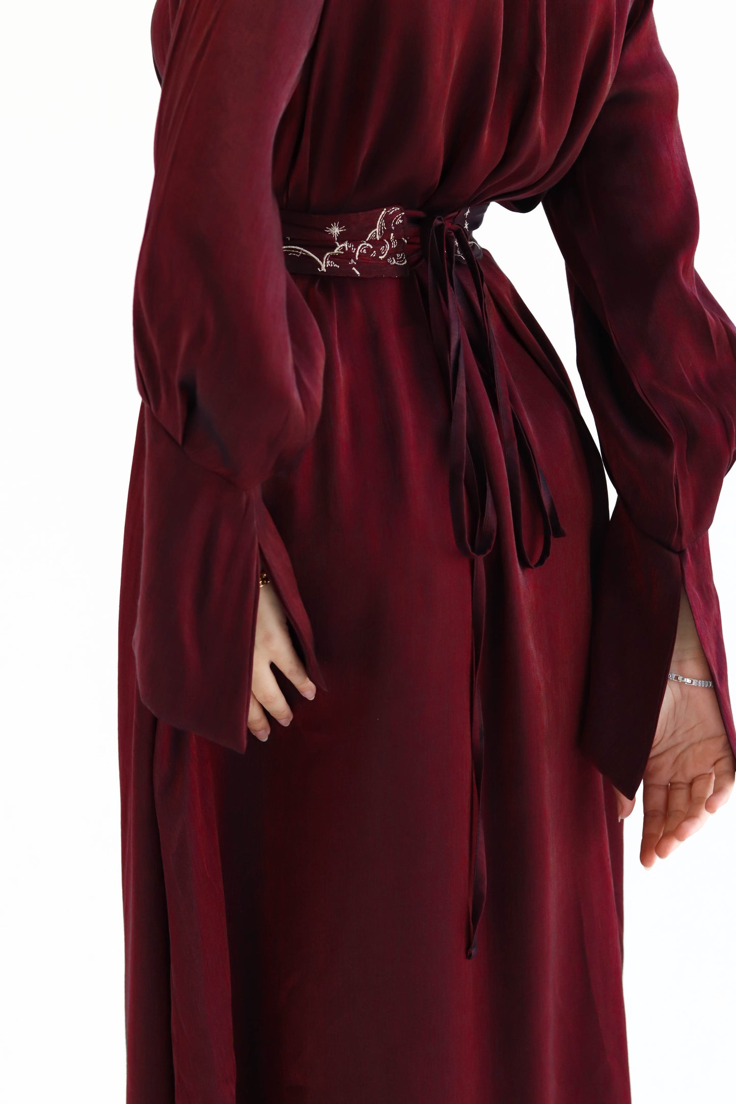 “Soleil” dress in burgundy