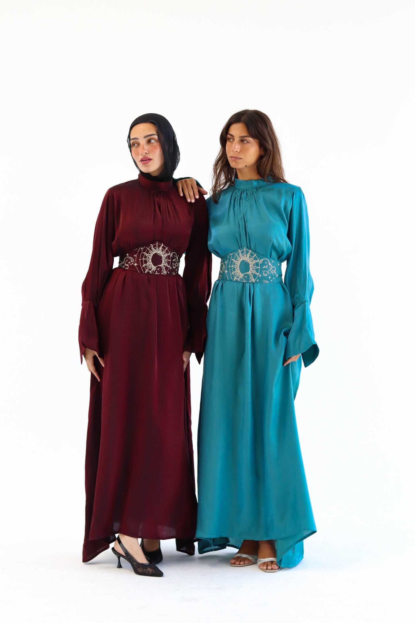 “Soleil” dress in aqua