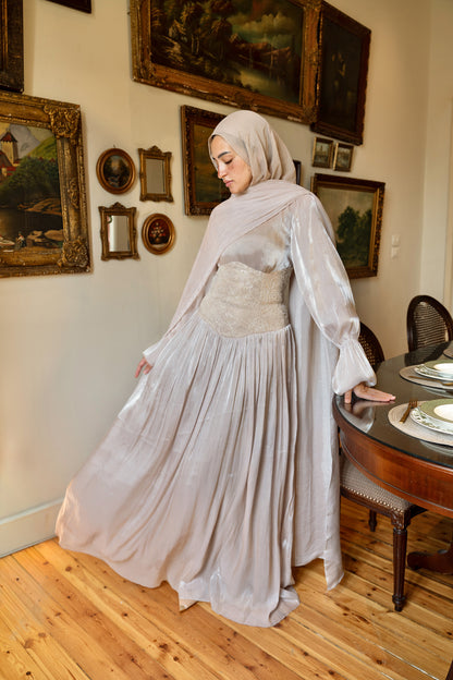"Aria” dress in beige