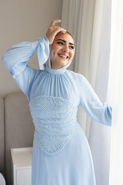 "Mila” dress in Baby Blue