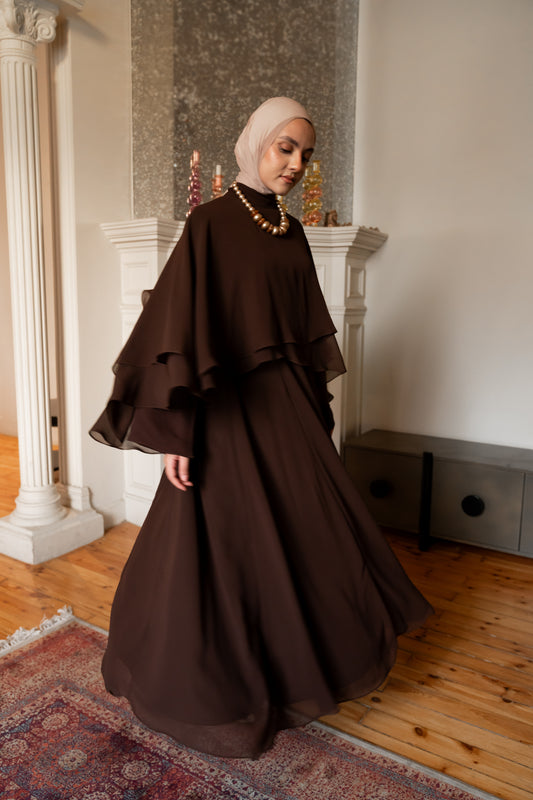 "Serena” dress in brown