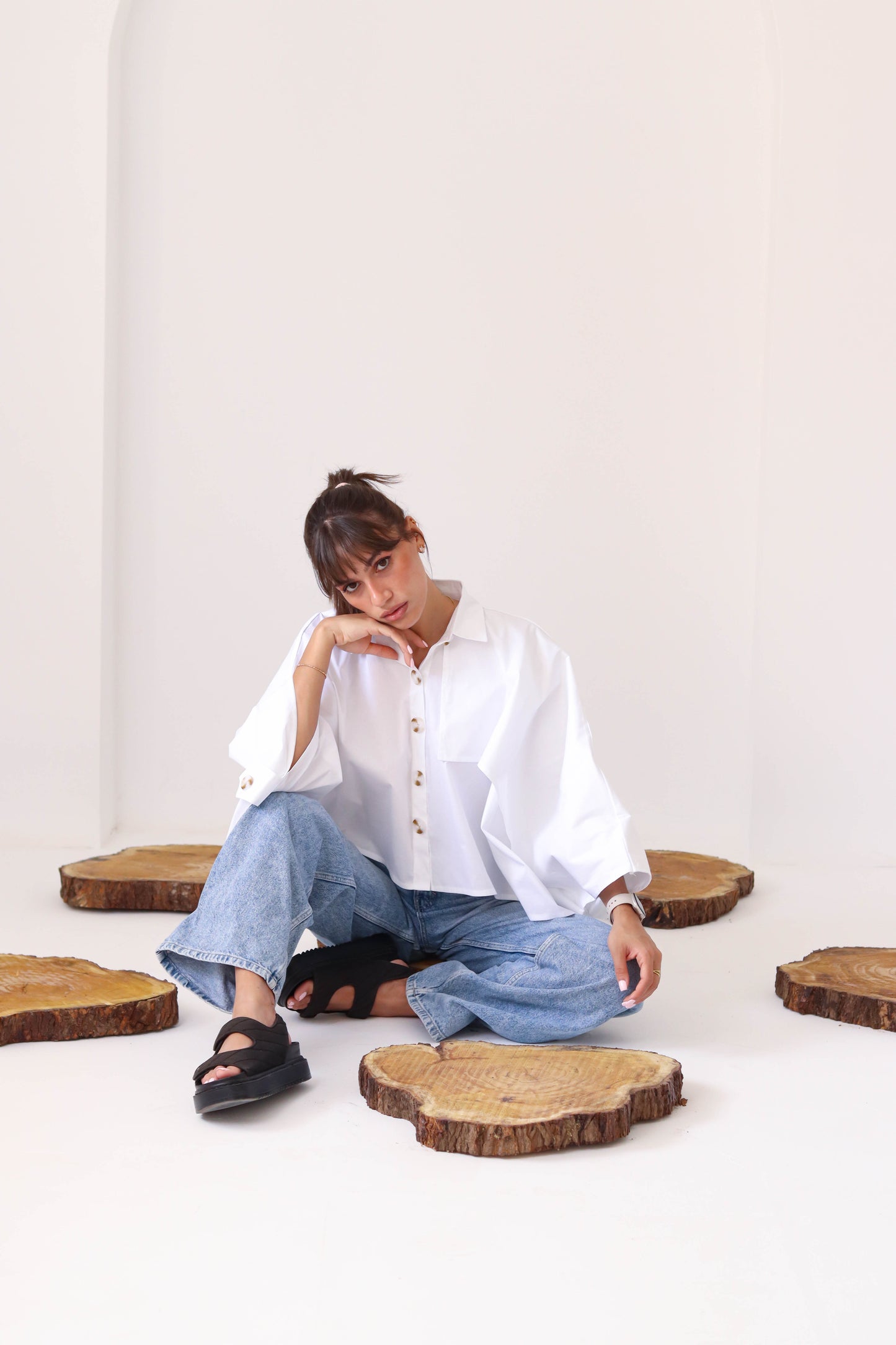 Cape buttoned shirt in Off-White