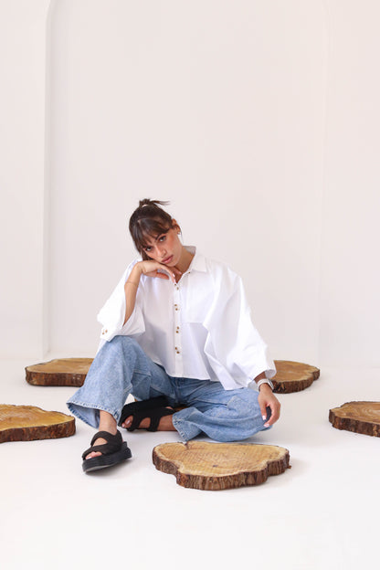 Cape buttoned shirt in Off-White