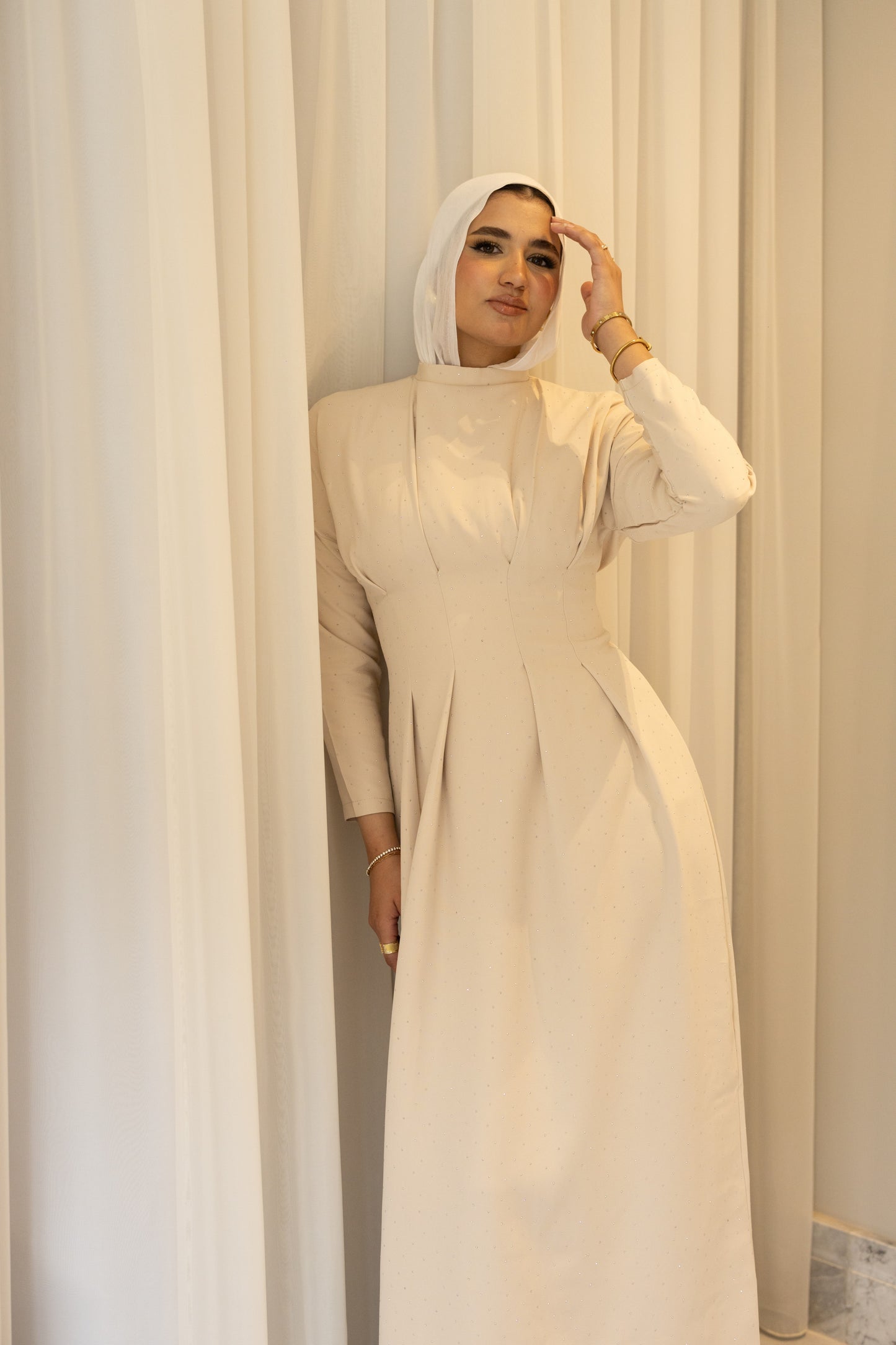 Bella Luxe Dress in Beige