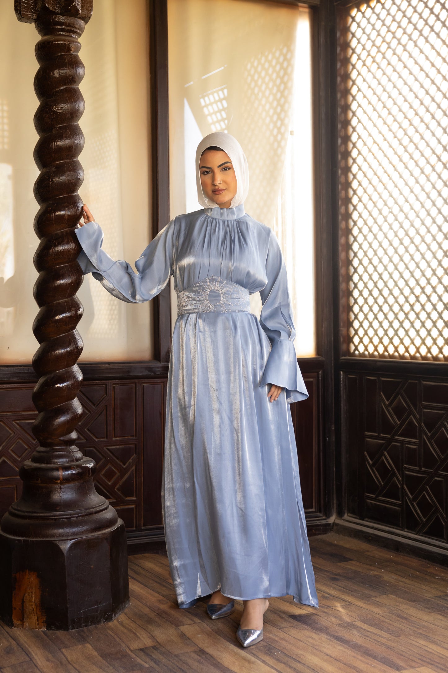 "Soleil” dress in baby blue