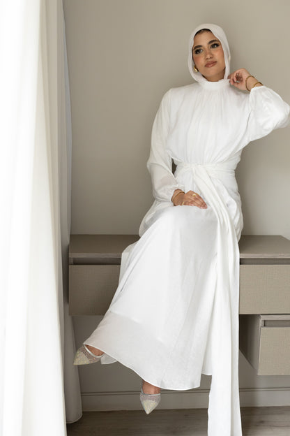 "SOLA” dress in white