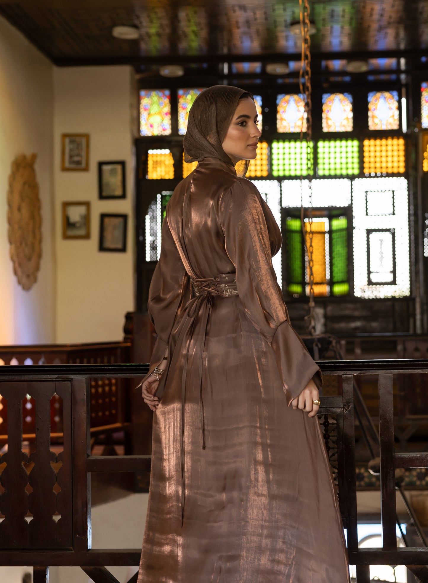 "Soleil” dress in copper