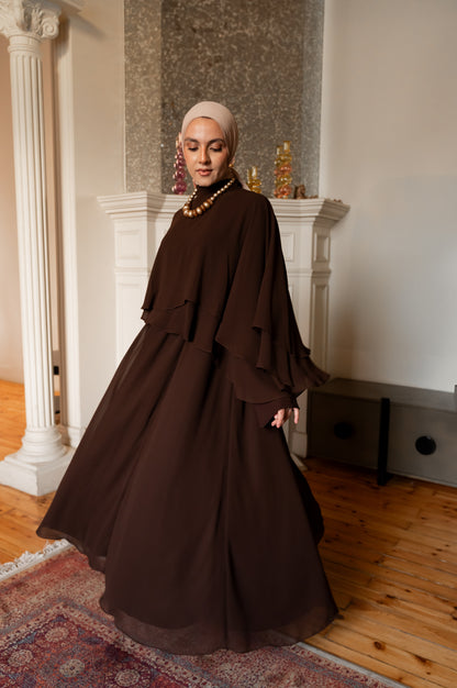 "Serena” dress in brown