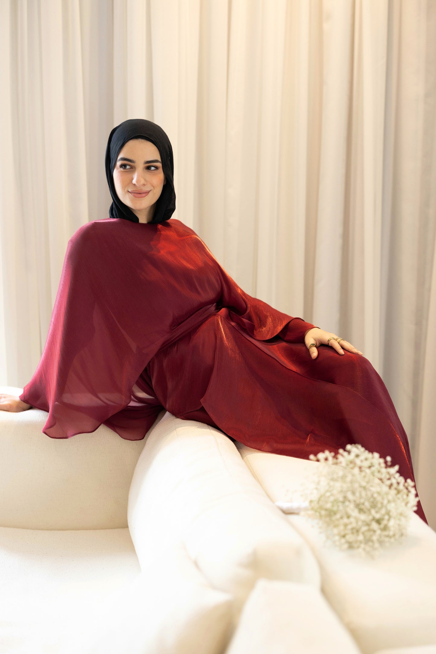 "Sofi” dress in burgundy