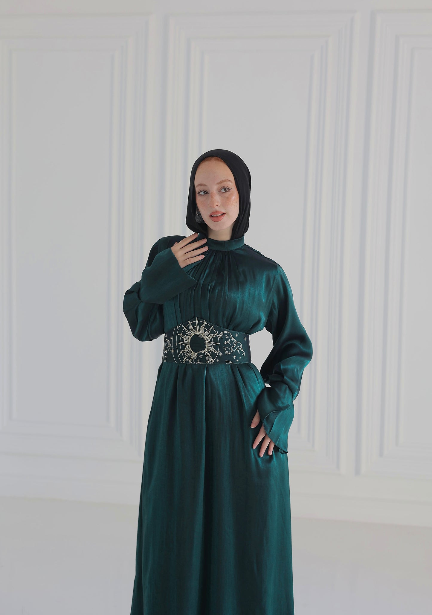 “Soleil” dress in Emerald