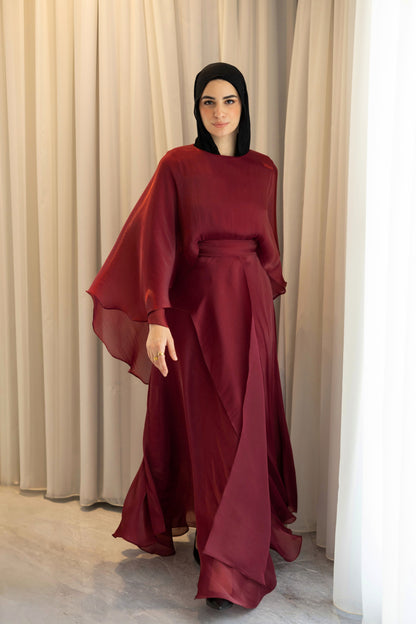 "Sofi” dress in burgundy