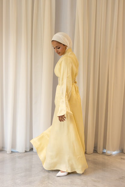 "Soleil” dress in butter yellow