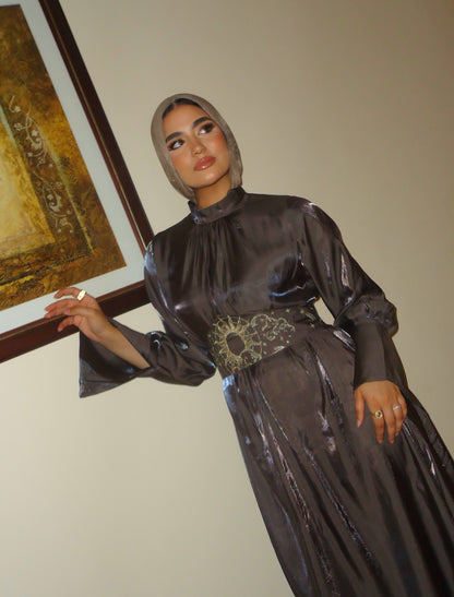 "Soleil” dress in brown