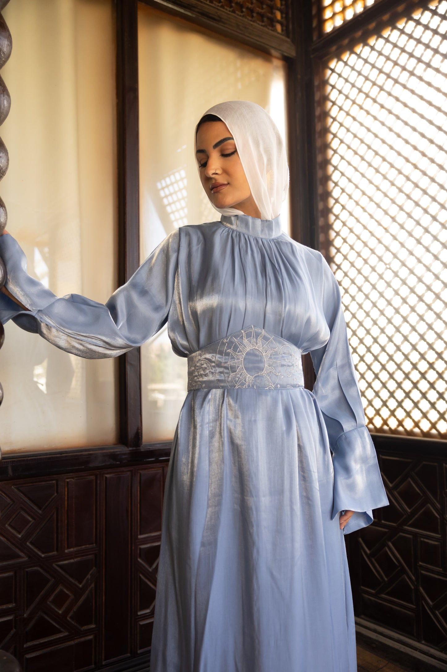 "Soleil” dress in baby blue