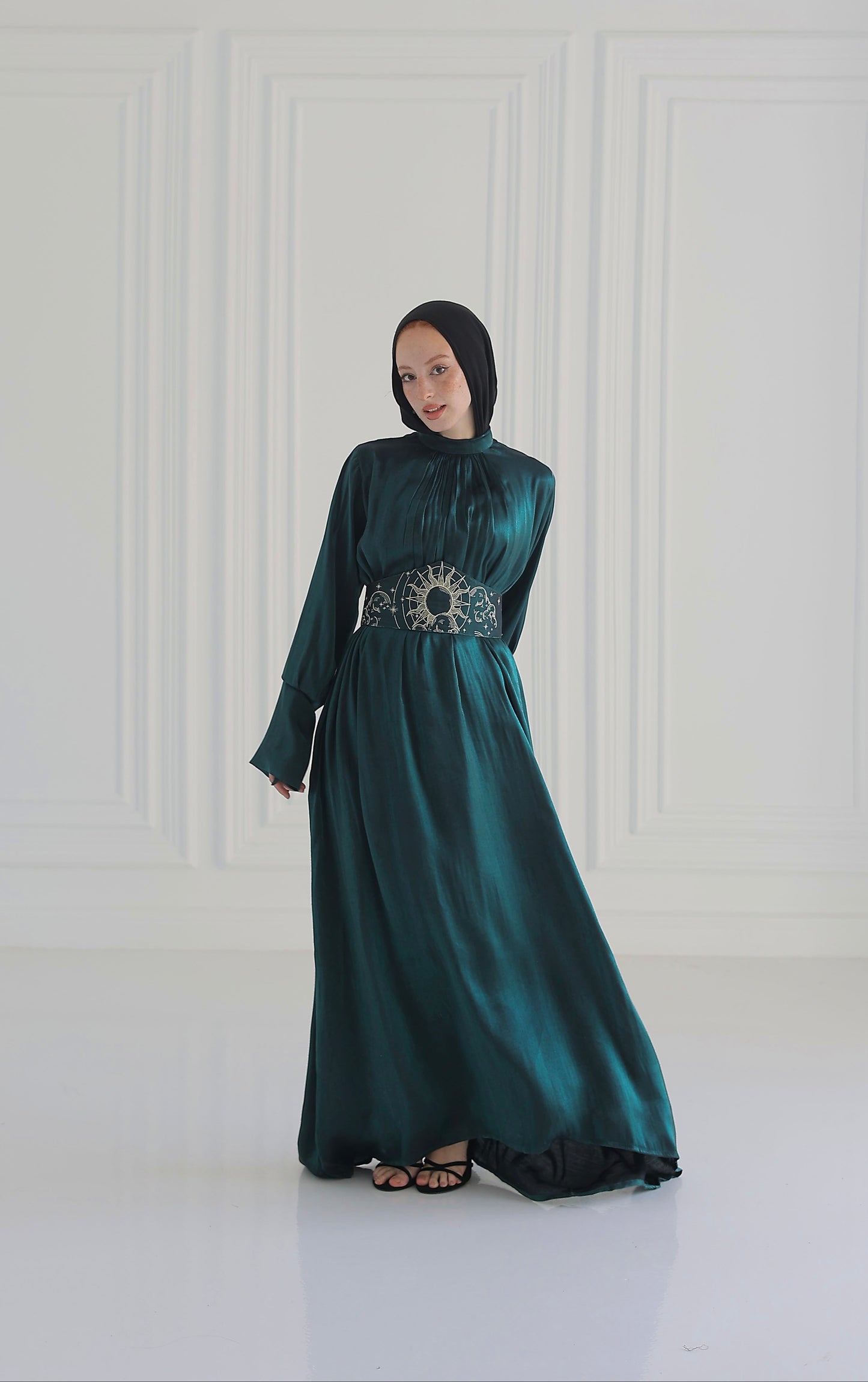 “Soleil” dress in Emerald