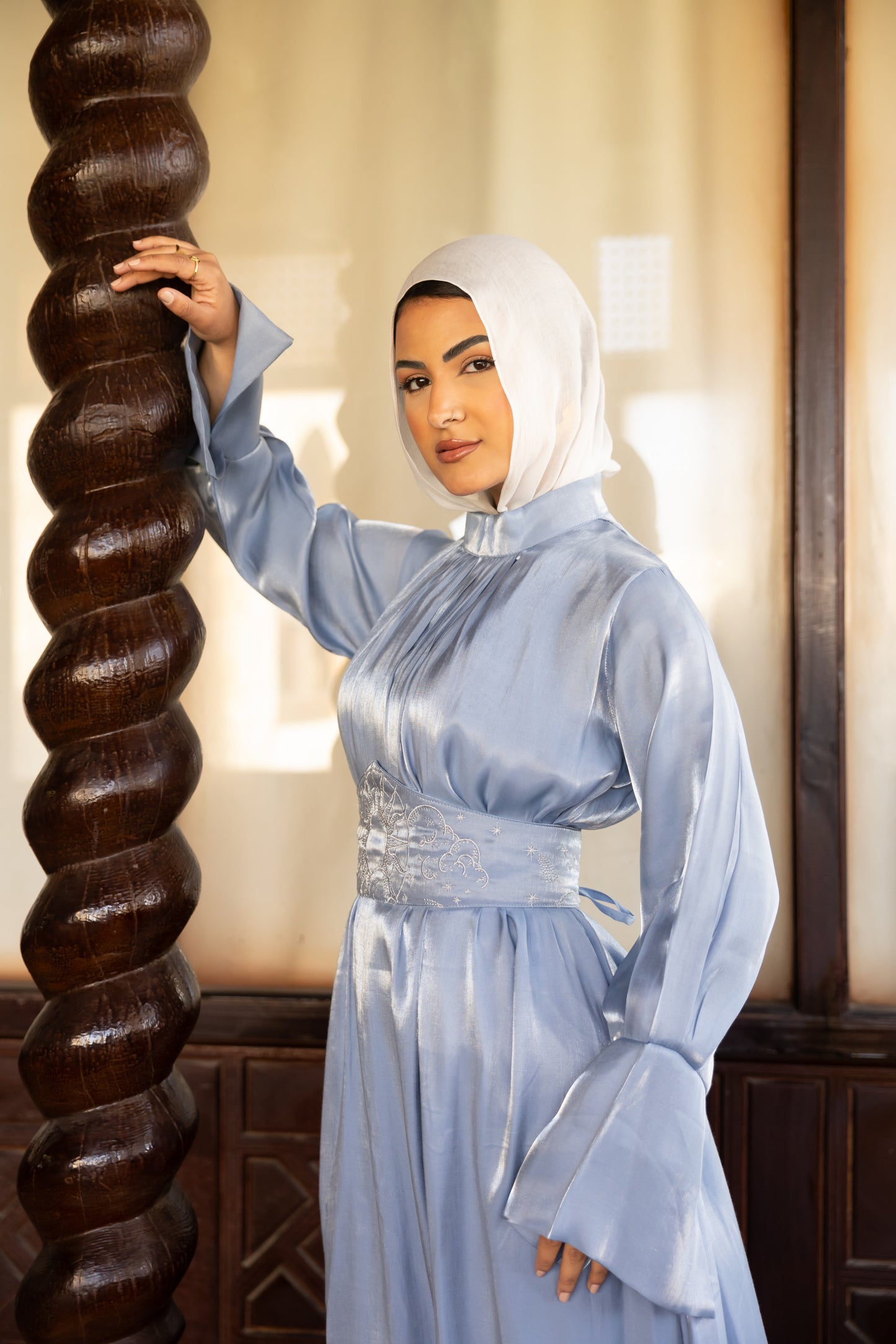 "Soleil” dress in baby blue