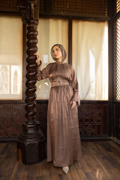 "Soleil” dress in copper