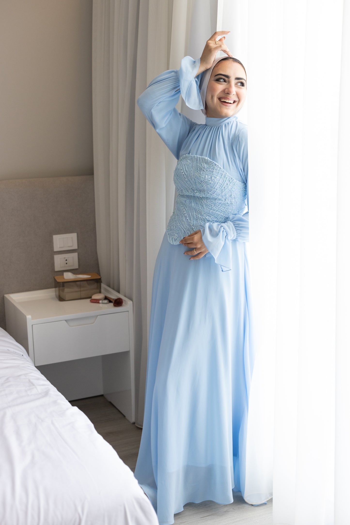 "Mila” dress in Baby Blue