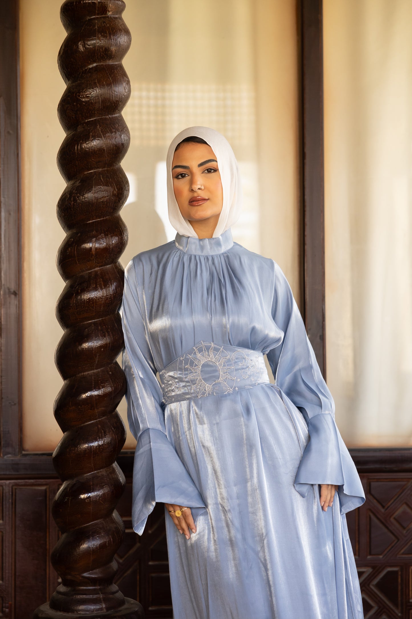 "Soleil” dress in baby blue
