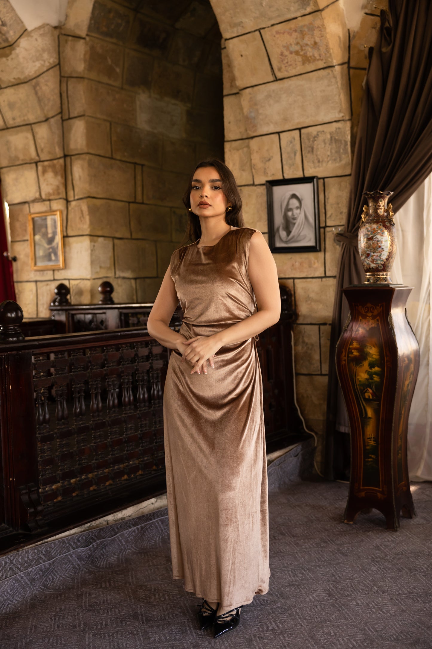 "Leen" Basic Dress in Cafe