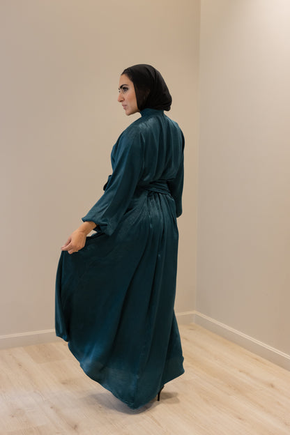 "SOLA” dress in teal