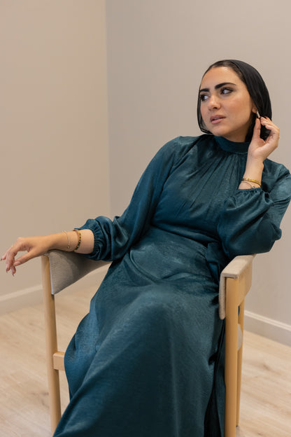 "SOLA” dress in teal
