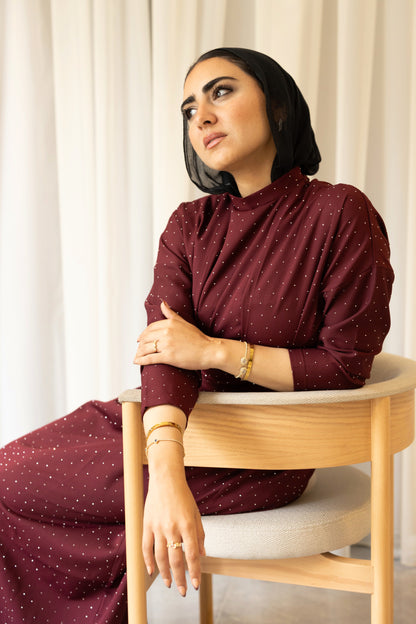 Bella Luxe Dress in Burgundy