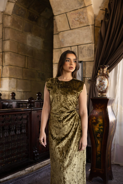 "Leen" Basic Dress in Olive