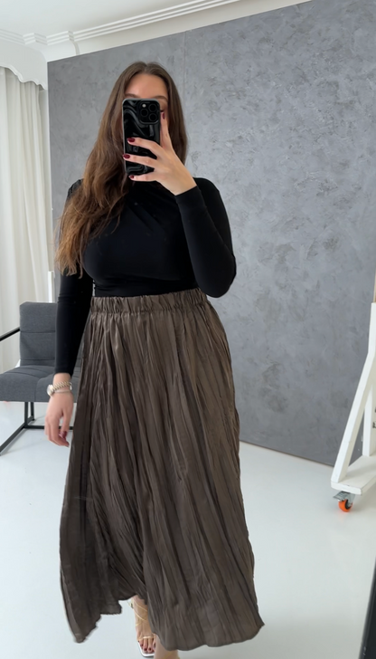 Sofia Crushed Satin Skirt