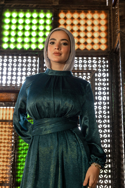"SOLA” dress in teal